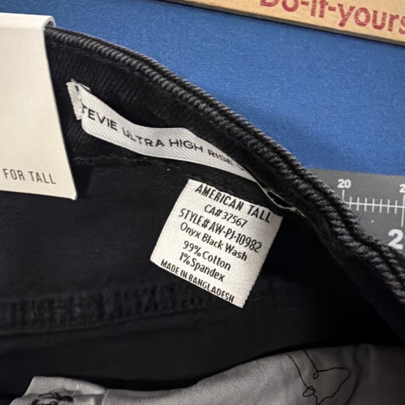 American Tall Stevie Jeans Size 34/37 Black Wide-Leg Ultra High Rise - New - Picture 8 of 12